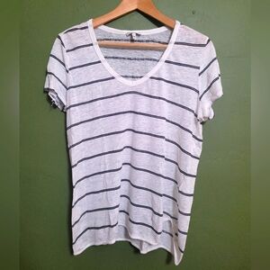 Joie Striped Linen Tee Shirt Size Small